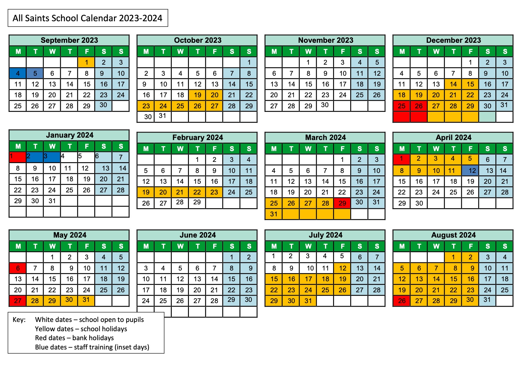 Term Dates All Saints School, Lessingham